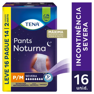 Roupa Íntima Tena Pants Noturna Tamanho P/M Leve 16 Pague 14 Unidades