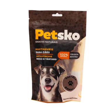 Petiscos Mastigáveis para Cães PetSko Ripa Costela Bovina 2 Unidades