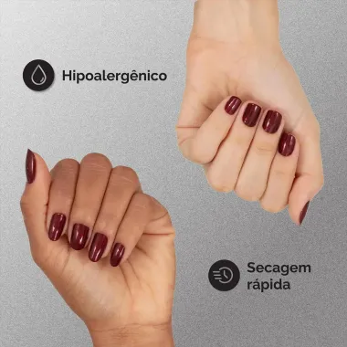 Esmalte Vermelho Risqué Diamond Gel Charlotte de Romã Metálico 9,5 ml