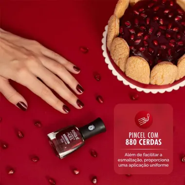 Esmalte Vermelho Risqué Diamond Gel Charlotte de Romã Metálico 9,5 ml