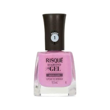 Esmalte Rosa Risqu&eacute; Diamond Gel Cupcake de Morango Cremoso 9,5 ml