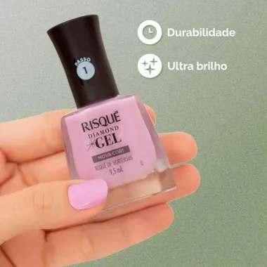 Esmalte Risqué Diamond Gel Nova Cor Buquê de Hortênsias 9,5ml