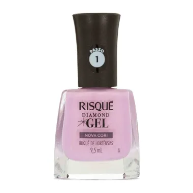 Esmalte Lilás Risqué Diamond Gel Buquê de Hotênsias Cremoso 9,5 ml