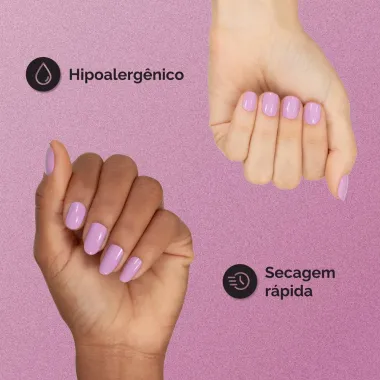 Esmalte Lilás Risqué Diamond Gel Buquê de Hotênsias Cremoso 9,5 ml