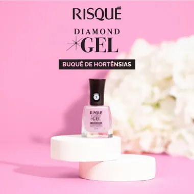 Esmalte Lilás Risqué Diamond Gel Buquê de Hotênsias Cremoso 9,5 ml