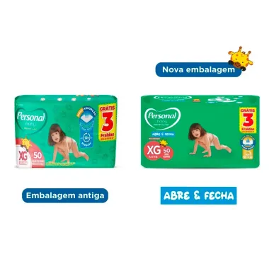 Fralda Personal Baby Protect & Sec Tamanho XG Leve 50 Pague 47 Unidades Descart&aacute;veis