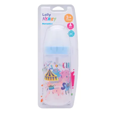 Mamadeira Lolly Nenny Bico de Silicone 3+ Meses Azul 300ml
