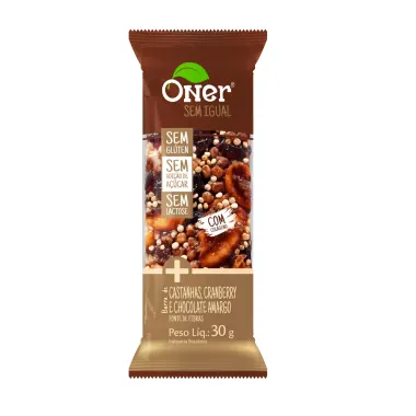 Barra Oner Sem Igual Castanhas Cranberry e Chocolate Amargo 30G