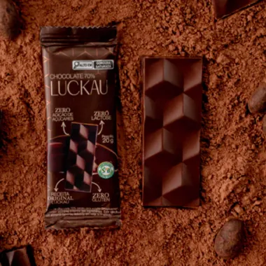 Chocolate 70% Luckal Zero Açúcar e Zero Lactose 20G