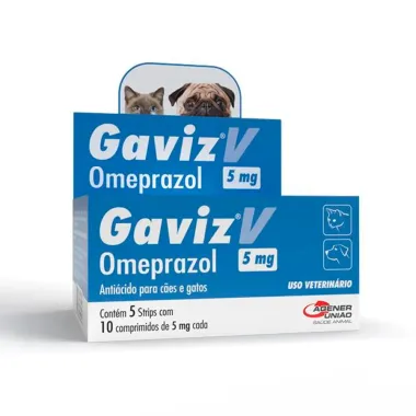 Gaviz V Omeprazol 5mg Uso Veterinário com 10 Comprimidos
