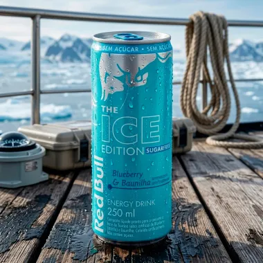 Energ&eacute;tico Red Bull The Winter Edition Sabor Blueberry e Baunilha Zero A&ccedil;&uacute;car 250ml