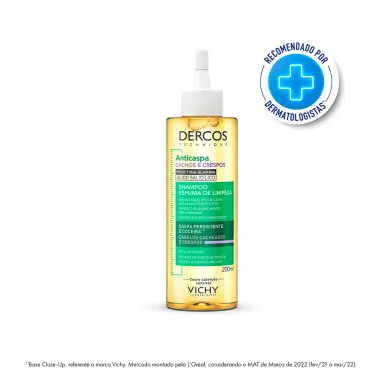 Shampoo Espuma de Limpeza Vichy Dercos Anticaspa Cachos e Crespos 200ml
