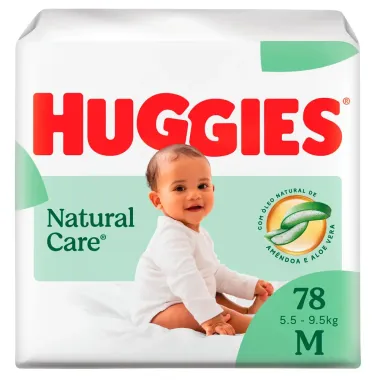 Fralda Huggies Natural Care Tamanho M 78  Unidades Descart&aacute;veis
