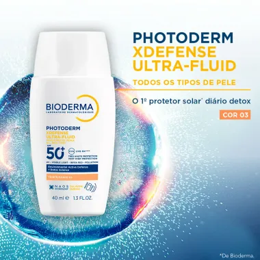 Protetor Solar Bioderma Photoderm XDefense Ultra Fluid FPS 50+ Cor 03 40ml