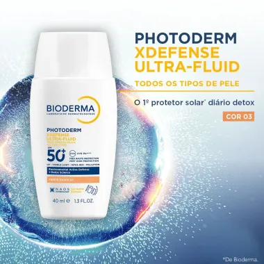 Protetor Solar Facial Bioderma Photoderm XDefense Ultra Fluid FPS 50+ Cor 03 40ml