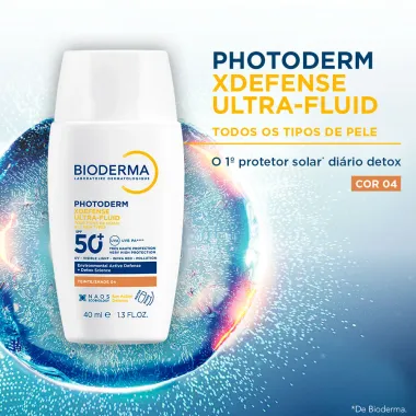 Protetor Solar Bioderma Photoderm XDefense Ultra Fluid FPS 50+ Cor 04 40ml