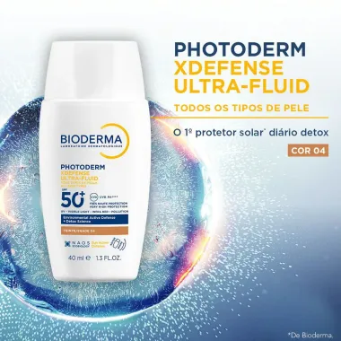 Protetor Solar Facial Bioderma Photoderm XDefense Ultra Fluid FPS 50+ Cor 04 40ml