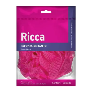 Esponja de Banho Ricca Esfoliação Leve Tamanho Grande Cores Sortidas 1 Unidade