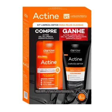 Kit Actine Darrow Gel de Limpeza 400g e Ganhe Actine Carvão Detox 100g