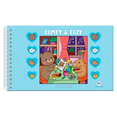 Livro Comfy e Cozy Blue para Colorir Ciranda Cultural Capa Dura
