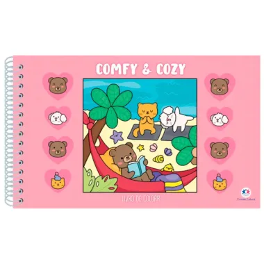 Livro Comfy e Cozy Pink Para Colorir Ciranda Cultural Capa Dura