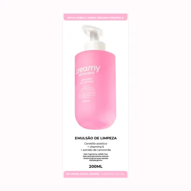 Emulsão de Limpeza Creamy Vitamina E + Centella Asiática + Extrato de Camomila 200ml