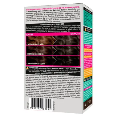 Tonalizante Bio Extratus Color Sem Amônia Cor 40 Castanho Médio