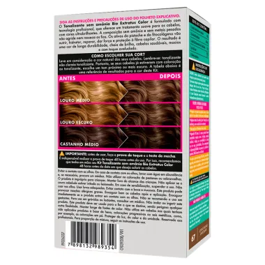 Tonalizante Bio Extratus Color Sem Amônia  Cor 67 Louro Escuro Chocolate