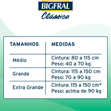 Fralda Bigfral Clássica Embalagem Ecônomica Tamanho G Com 28 Unidades