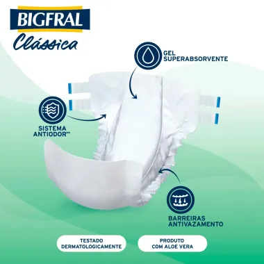 Fralda Bigfral Clássica Embalagem Ecônomica Tamanho M Com 28 Unidades
