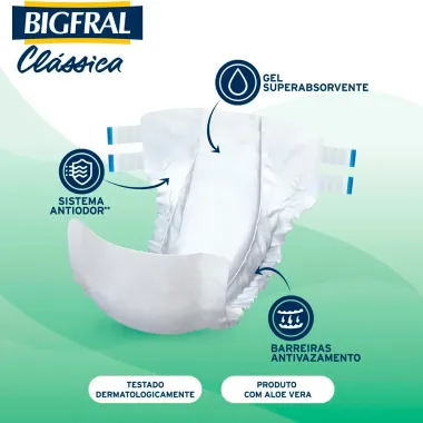 Fralda Bigfral Clássica Tamanho M com 7 Unidades
