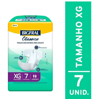 Fralda Bigfral Clássica Tamanho XG com 7 Unidades