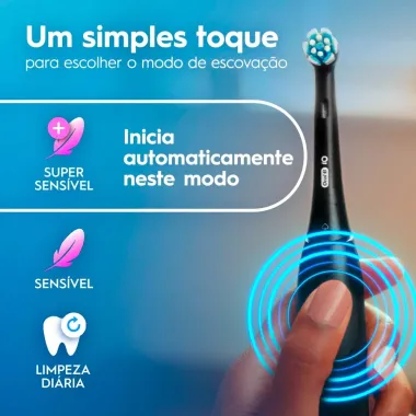 Escova Dental El&eacute;trica Oral B io2 com Cabo Recarreg&aacute;vel  Refil e Carregador