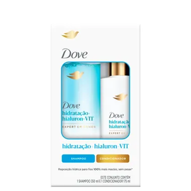 Shampoo 350Ml + Condicionador 175Ml Dove Hidratação + Hialuron-Vit