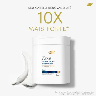 M&aacute;scara Tratamento e Finaliza&ccedil;&atilde;o 2 em 1 Dove Reconstru&ccedil;&atilde;o e Amino&aacute;cido Expert em Danos 500g