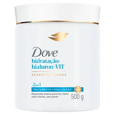 Máscara de Tratamento e Finalização 2 em 1 Dove Hidratação e Hialuron VIT 500g