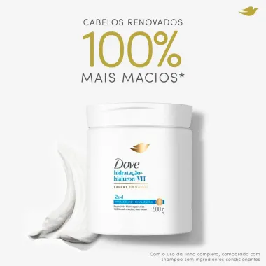 M&aacute;scara de Tratamento e Finaliza&ccedil;&atilde;o 2 em 1 Dove Hidrata&ccedil;&atilde;o e Hialuron VIT 500g