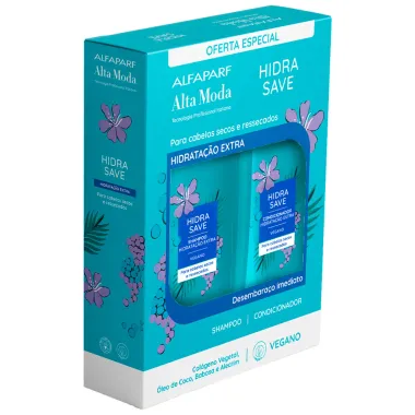 Kit Shampoo e Condicionador Alta Moda Hidra Save Vegano 300ml Cada
