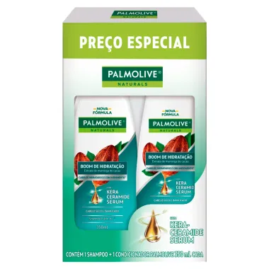 Kit Shampoo e Condicionador Palmolive Naturals Boom de Hidratação com Kera Ceramide Serum 350ml cada