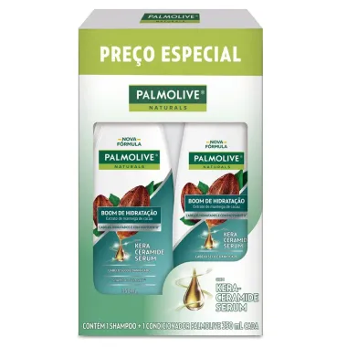 Kit Shampoo e Condicionador Palmolive Naturals Boom de Hidrata&ccedil;&atilde;o com Kera Ceramide Serum 350ml cada