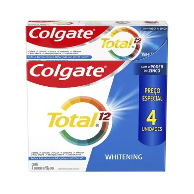 Creme Dental Colgate Total Preven&ccedil;&atilde;o Ativa Whitening 4 Unidades de 90g cada