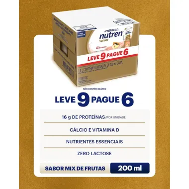 Nutren Senior Complemento Alimentar Sabor Mix de Frutas Zero Lactose 200ml cada Leve 9 Pague 6