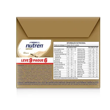 Nutren Senior Complemento Alimentar Sabor Baunilha Zero Lactose 200ml cada Leve 9 Pague 6