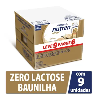 Nutren Senior Complemento Alimentar Sabor Baunilha Zero Lactose 200ml cada Leve 9 Pague 6