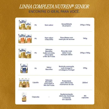 Nutren Senior Complemento Alimentar Sabor Baunilha Zero Lactose 200ml cada Leve 9 Pague 6