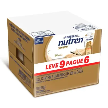 Nutren Senior Complemento Alimentar Sabor Baunilha Zero Lactose 200ml cada Leve 9 Pague 6