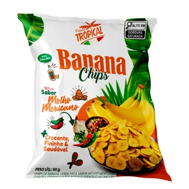 Banana Chips Paixão Tropical Sabor Molho Mexicano 60g