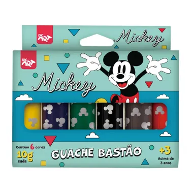 Guache Bastão Mickey Dac Art 3+ Anos com 6 Cores Sortidas de 10g cada