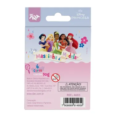 Massinha de Modelar Dac Art Disney Princesa 3+ Anos com 6 Cores Sortidas 90g