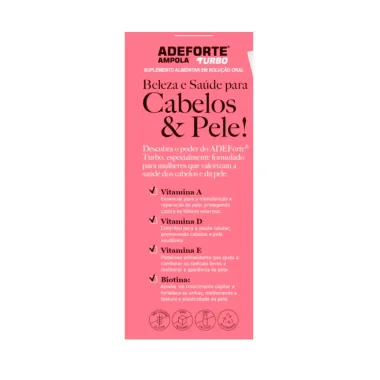 Adeforte Turbo Ampola com Biotina Solução Oral com 2 Ampolas de 3ml cada